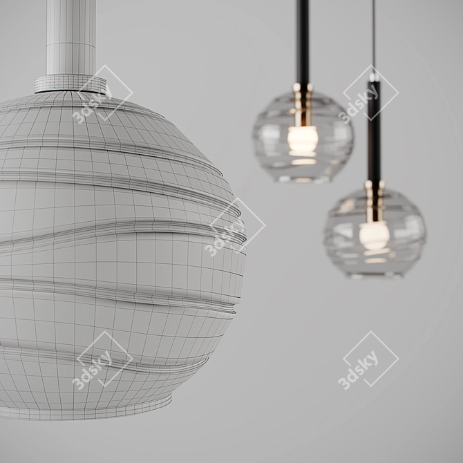 Spiral Glass Pendant Lamp 3D model image 3