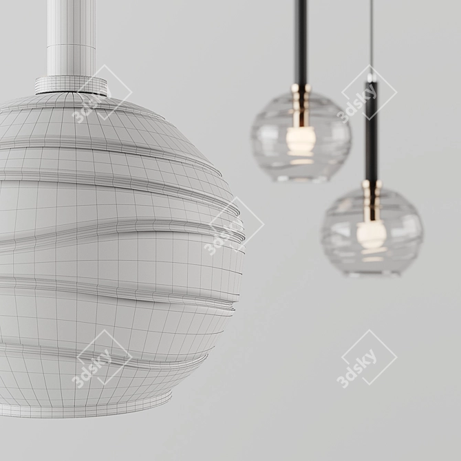 Spiral Glass Pendant Lamp 3D model image 6