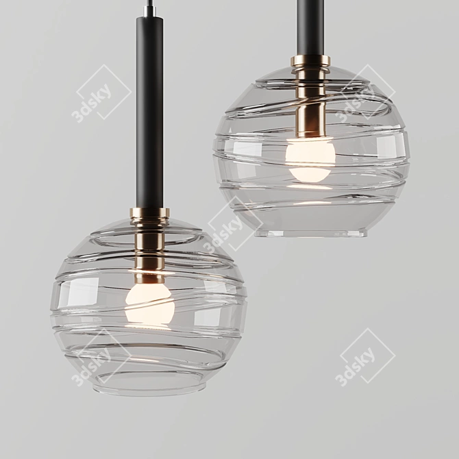 Spiral Glass Pendant Lamp 3D model image 7