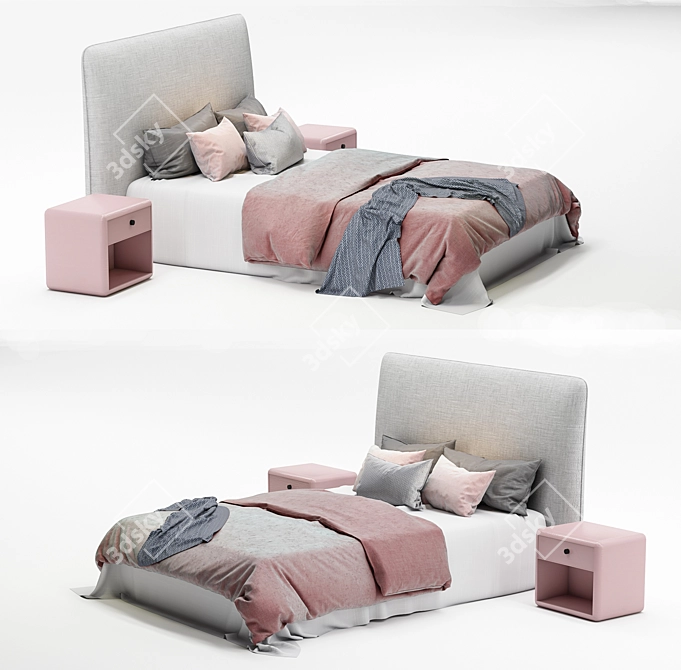 Sleek Modern Bed with Contemporary Design 3D model image 3
