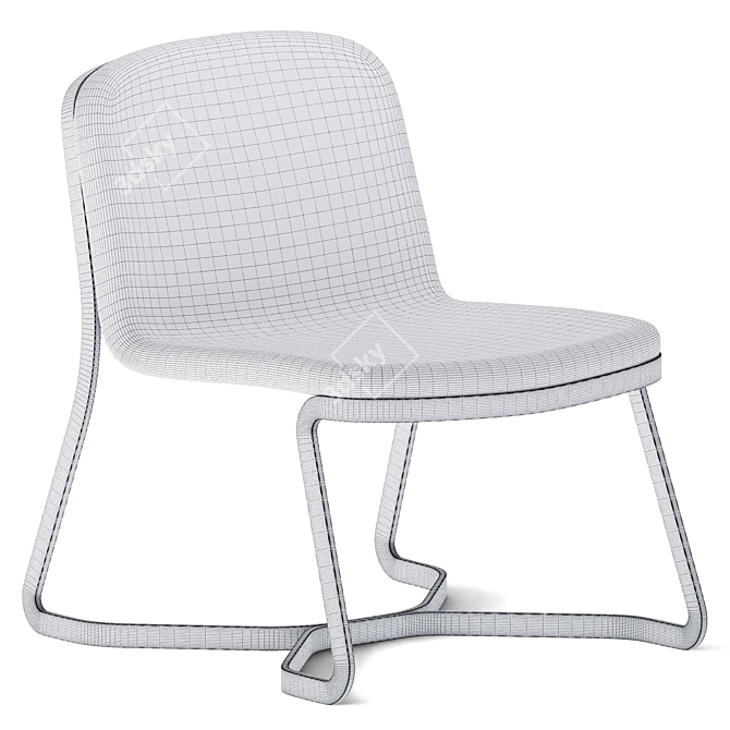 Sleek Path Armchair 3D model image 3