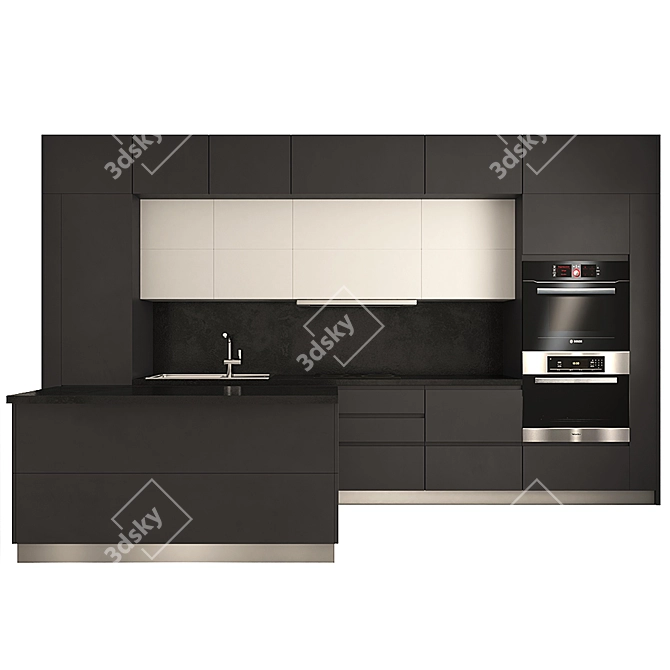 Modern Built-in Kitchen Appliance 3D model image 1