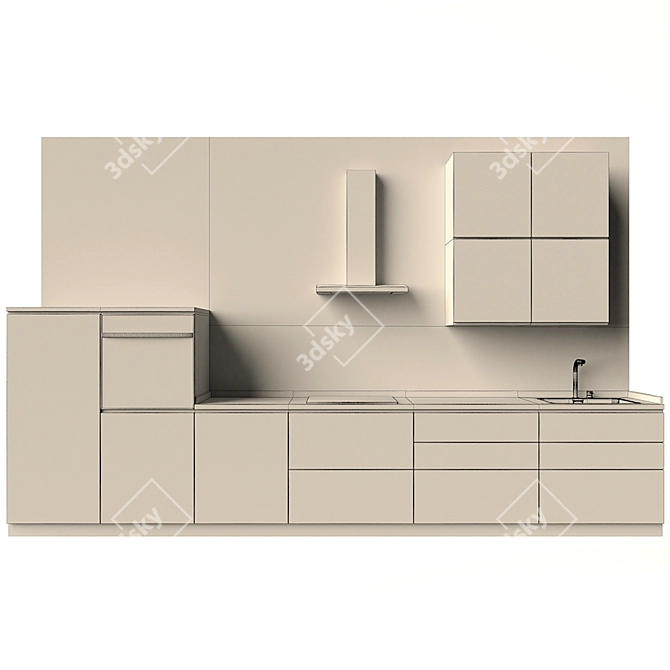 Modern Built-In Kitchen Appliance 3D model image 2