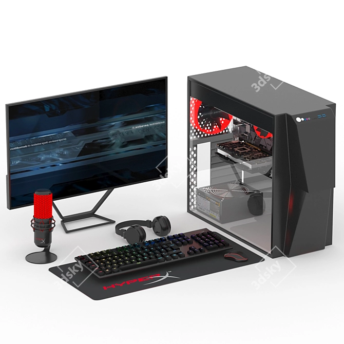 Ultimate Gaming PC Set 04 3D model image 1