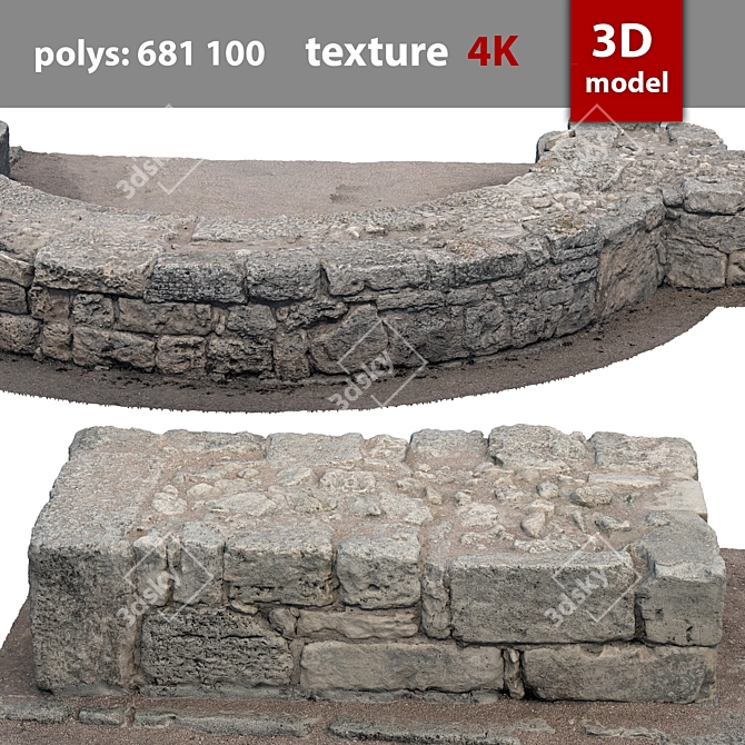 Ancient Ruins 3D Model 3D model image 2
