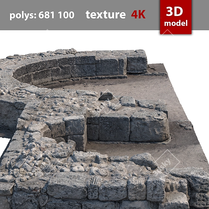 Ancient Ruins 3D Model 3D model image 3