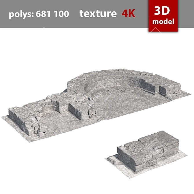 Ancient Ruins 3D Model 3D model image 4