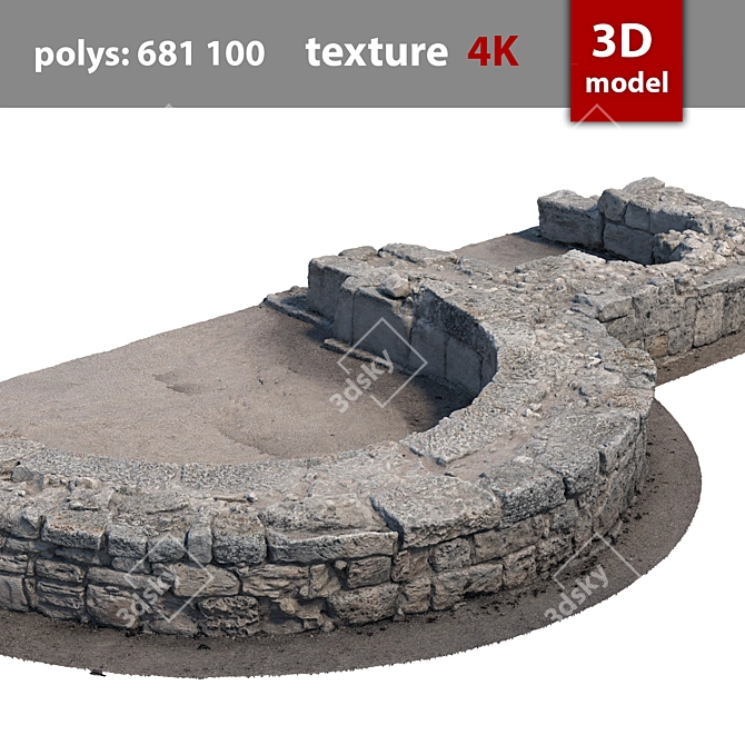 Ancient Ruins 3D Model 3D model image 5