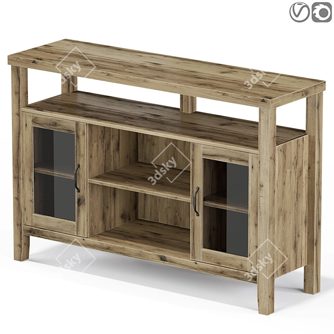 Elevated Wood Stand 3D model image 1