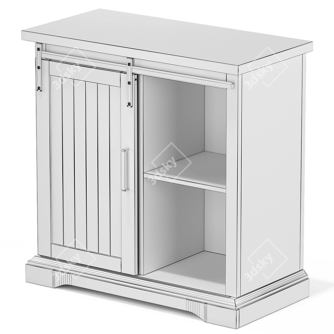 Rustic Chic Farmhouse Console 3D model image 2