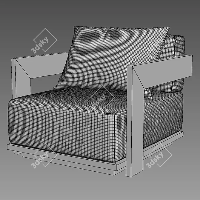 Restoration Hardware Milano Lounge Chair 3D model image 2