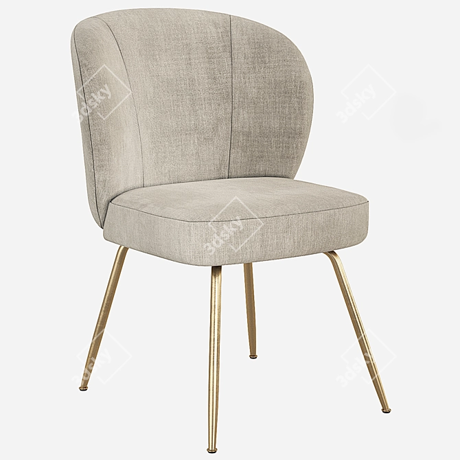 West Elm Greer Upholstered Chair: Chic Comfort for Your Dining Space 3D model image 1