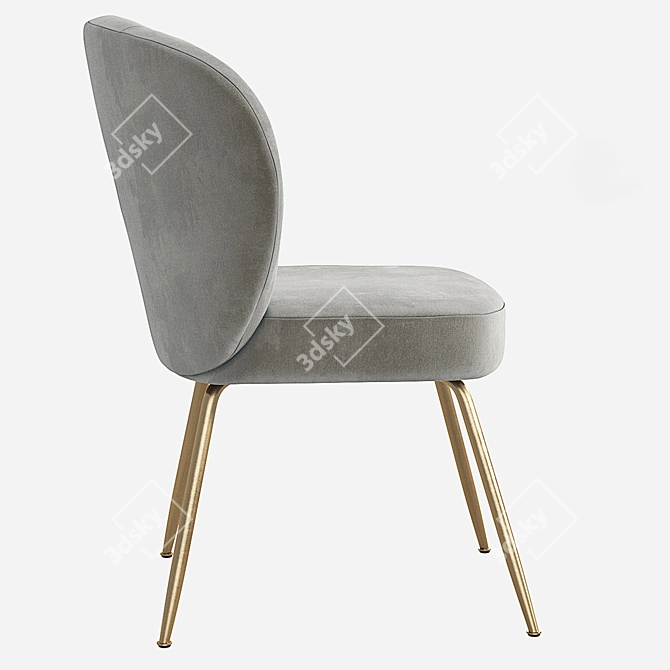 West Elm Greer Upholstered Chair: Chic Comfort for Your Dining Space 3D model image 2