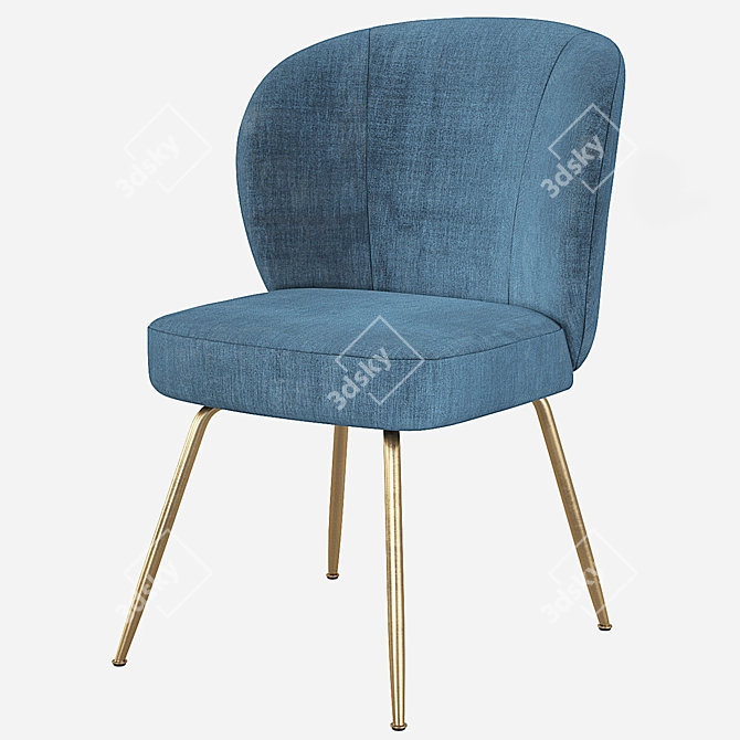 West Elm Greer Upholstered Chair: Chic Comfort for Your Dining Space 3D model image 3