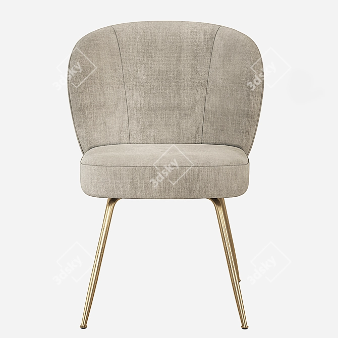 West Elm Greer Upholstered Chair: Chic Comfort for Your Dining Space 3D model image 4