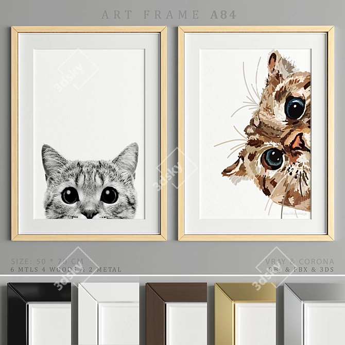 Multi-Material Art Frames: A84 3D model image 1