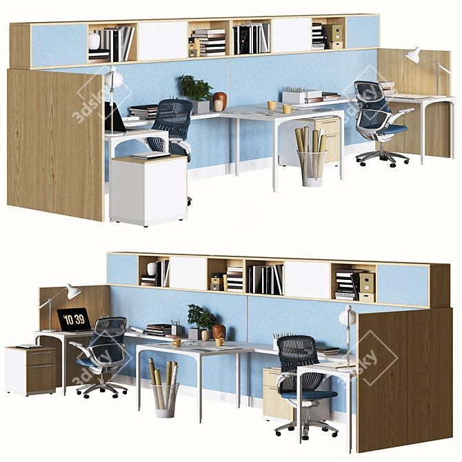 Optimized Office Workplace 3D model image 1