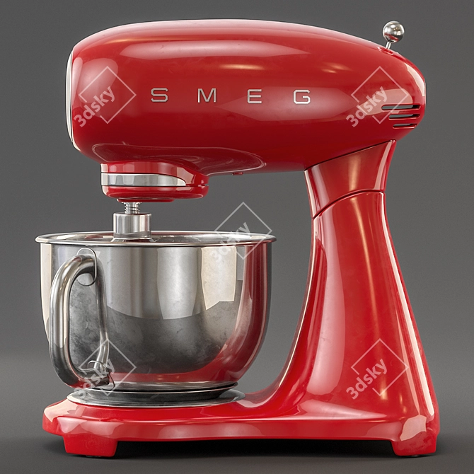 Retro Red Stand Mixer by Smeg 3D model image 3