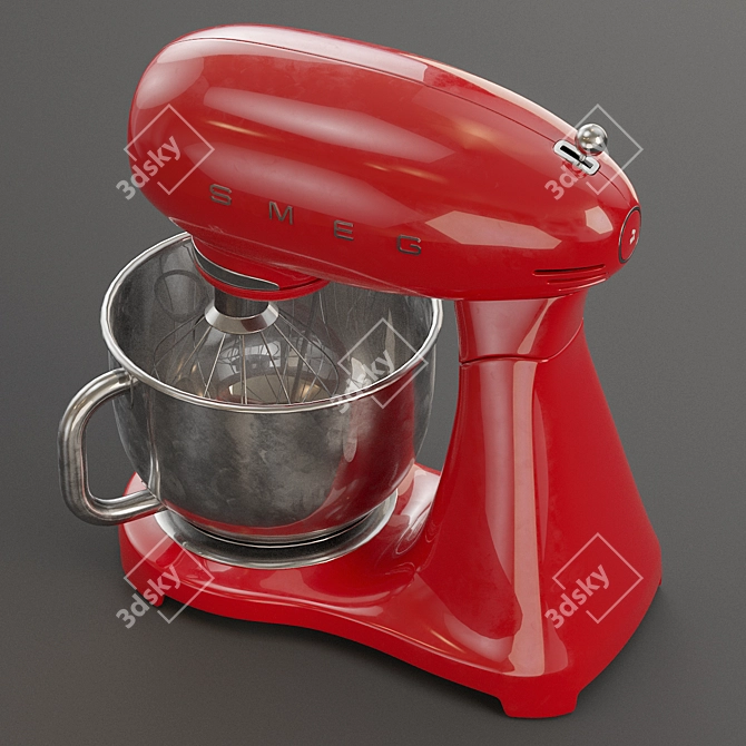 Retro Red Stand Mixer by Smeg 3D model image 4
