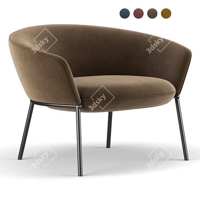 Elegant Swale Low Armchair 3D model image 1