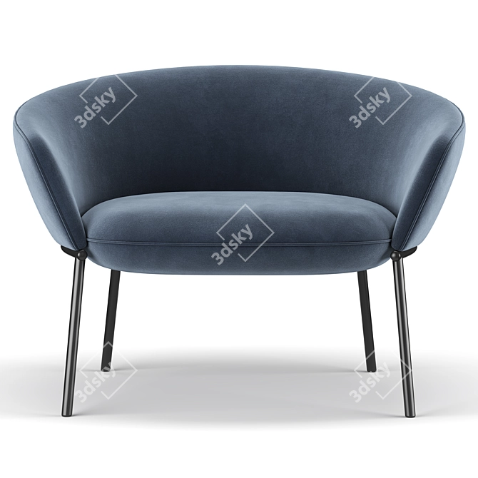 Elegant Swale Low Armchair 3D model image 3