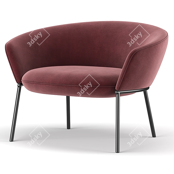 Elegant Swale Low Armchair 3D model image 4