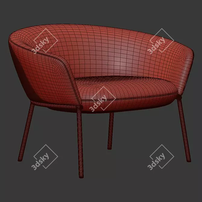 Elegant Swale Low Armchair 3D model image 5
