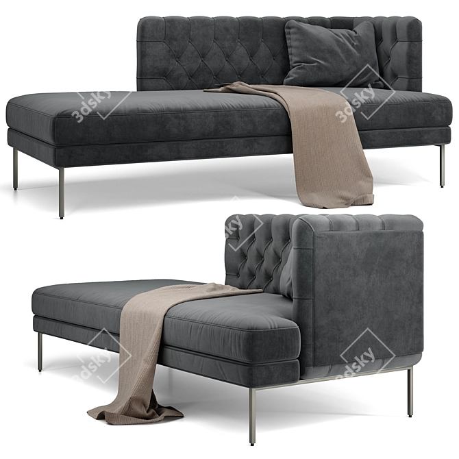 Luxe LIPP Dormeuse Sofa: Modern Elegance by Living Divani 3D model image 1