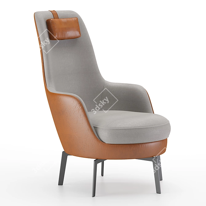 Elevated Comfort: Flexform Guscioalto Lounge Chairs 3D model image 2