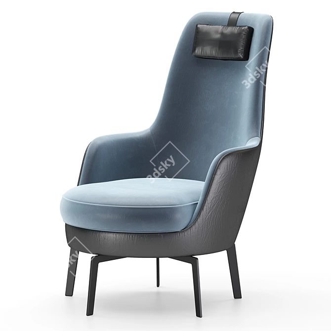 Elevated Comfort: Flexform Guscioalto Lounge Chairs 3D model image 4