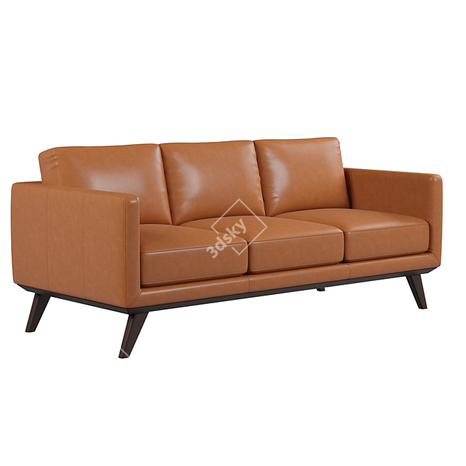 Jenkins Mid-Century Leather Sofa 3D model image 1