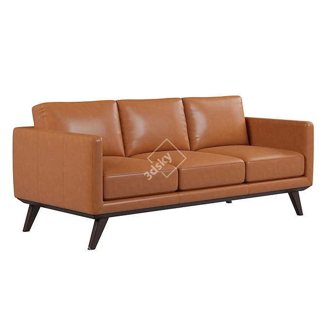 Jenkins Mid-Century Leather Sofa 3D model image 3