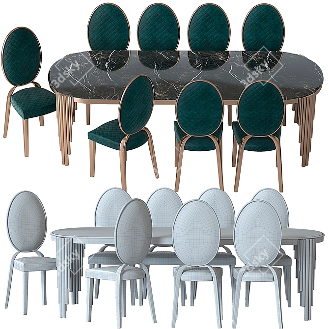 Zebranocasa Cratos Dining Set 3D model image 2