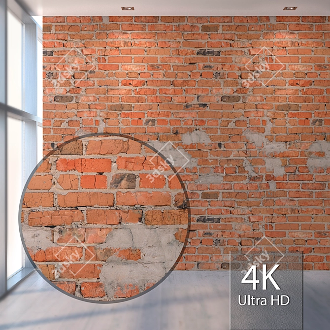 Title: Antique Brick Wall Texture 3D model image 1