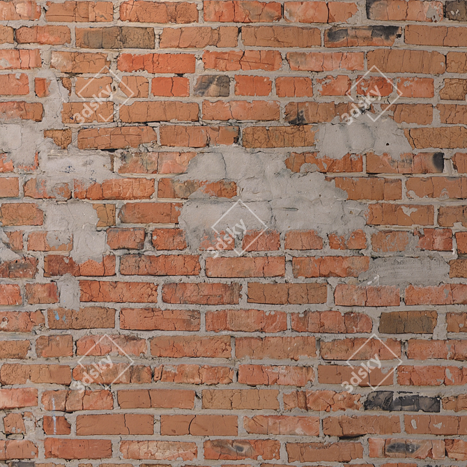 Title: Antique Brick Wall Texture 3D model image 4