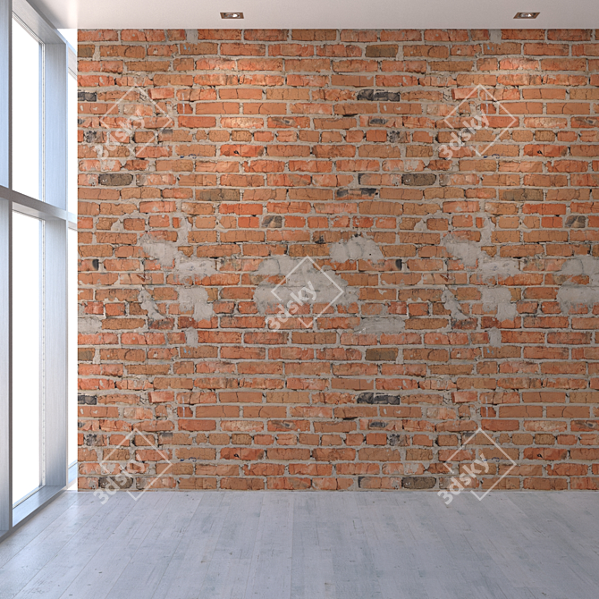 Title: Antique Brick Wall Texture 3D model image 5