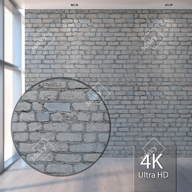 Seamless Gray Sand-Lime Brick 3D model image 1