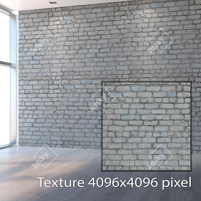 Seamless Gray Sand-Lime Brick 3D model image 2