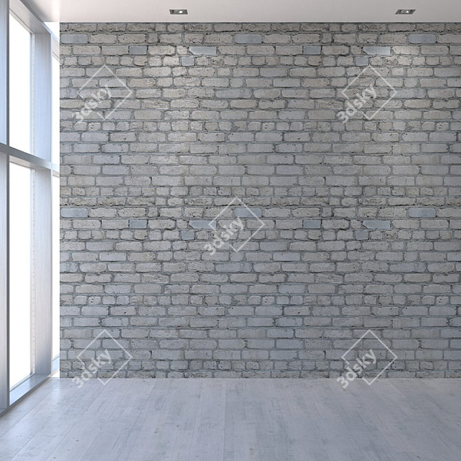 Seamless Gray Sand-Lime Brick 3D model image 3