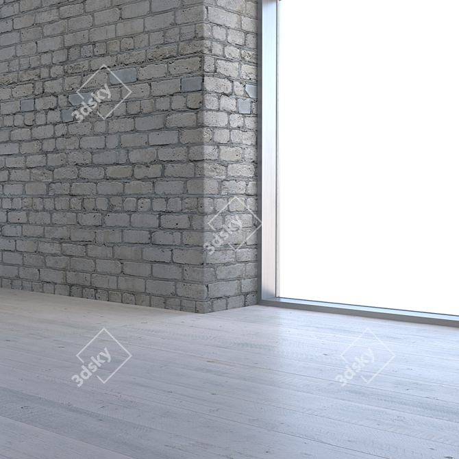 Seamless Gray Sand-Lime Brick 3D model image 5