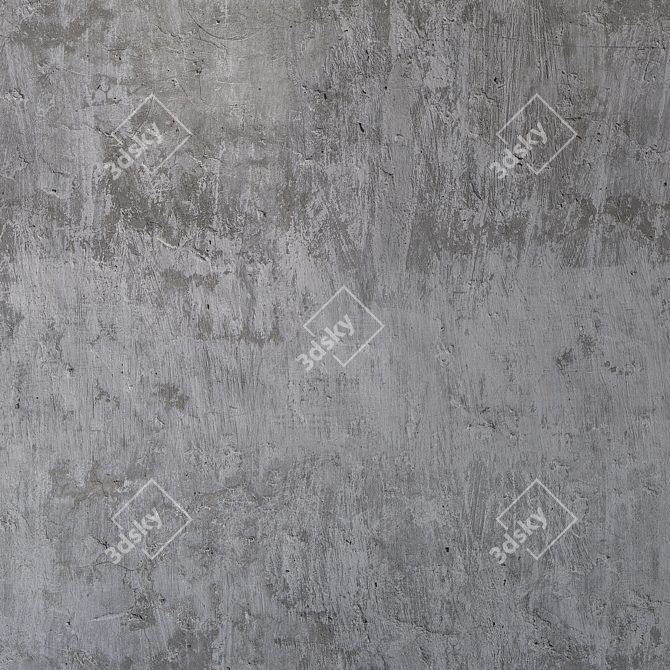 Seamless Gray Plaster Texture 3D model image 4