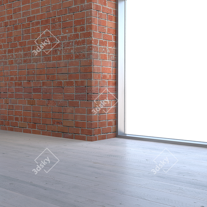 Seamless Brick Red Texture 3D model image 3