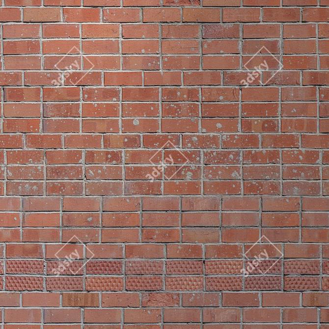 Seamless Brick Red Texture 3D model image 4