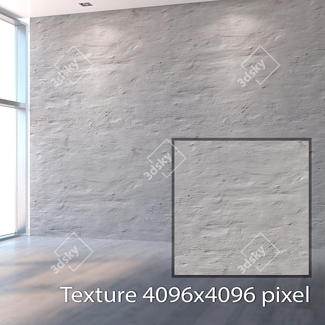 Historic White Plaster Texture 3D model image 2