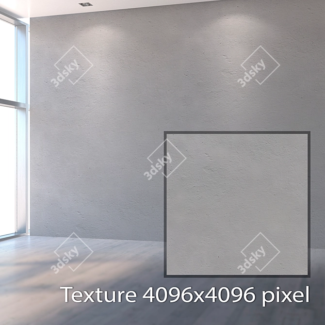 Seamless Gray Plaster Texture 3D model image 2