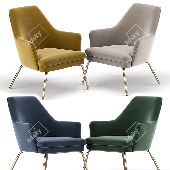 Habitat Celine Accent Chair - Stylish and Comfortable 3D model image 2