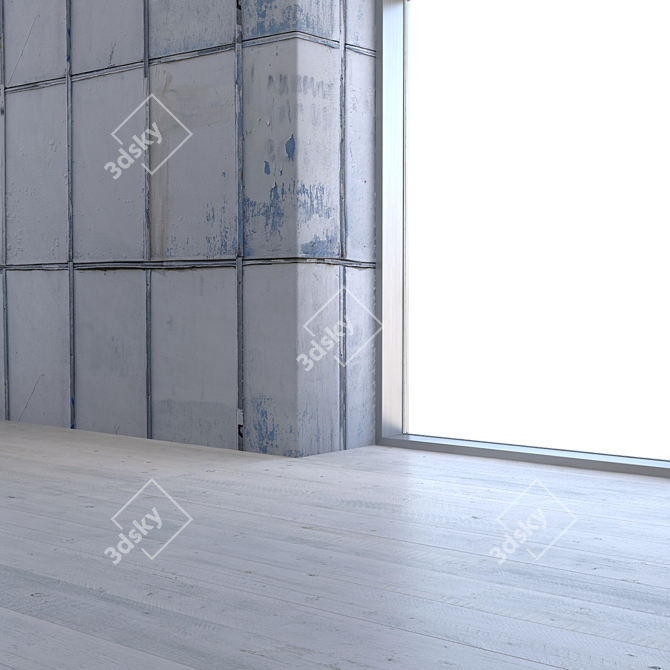 Title: Seamless Old Facade Cladding 3D model image 3