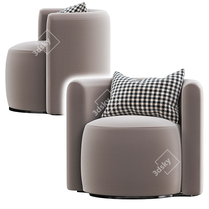 Contemporary Red Virna Armchair 3D model image 3
