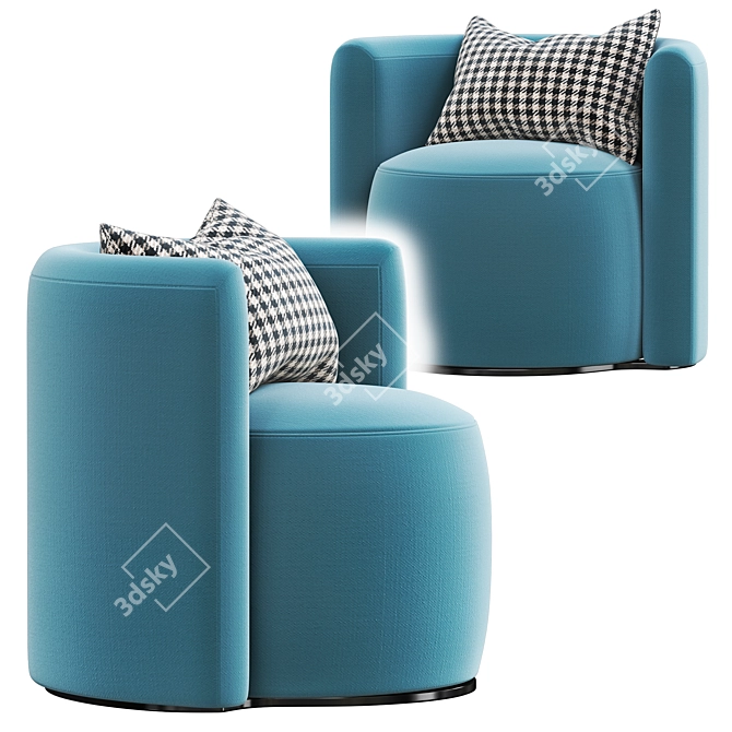 Contemporary Red Virna Armchair 3D model image 5