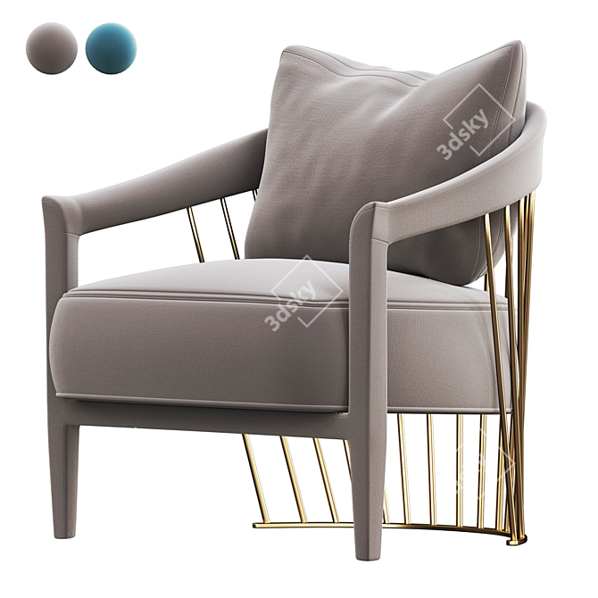 Elegant Dorothy Armchair: Timeless Design 3D model image 1